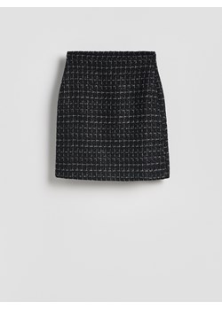 Reserved - Tweedowa spódnica mini - czarny ze sklepu Reserved w kategorii Spódnice - zdjęcie 187363426
