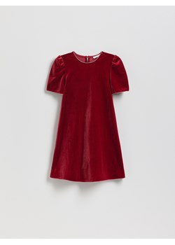 Reserved - Welurowa sukienka - czerwony ze sklepu Reserved w kategorii Sukienki - zdjęcie 187363555