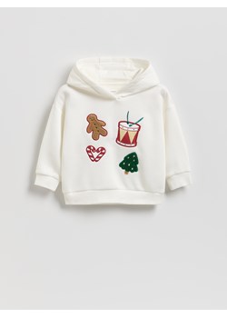 Reserved - Bluza z grającą aplikacją - złamana biel ze sklepu Reserved w kategorii Bluzy dziewczęce - zdjęcie 187363578