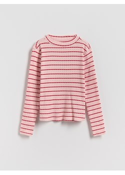 Reserved - Koszulka w paski - czerwony ze sklepu Reserved w kategorii Bluzki dziewczęce - zdjęcie 187363599