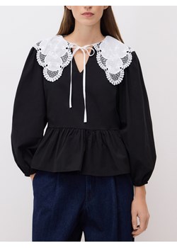 Reserved - Bluzka z koronkowym kołnierzem - czarny ze sklepu Reserved w kategorii Bluzki damskie - zdjęcie 187363609