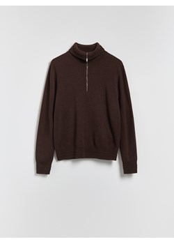 Reserved - Wełniany sweter z domieszką kaszmiru - brązowy ze sklepu Reserved w kategorii Swetry męskie - zdjęcie 187363677
