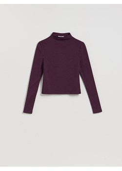 Reserved - Gładki longsleeve - ciemnofioletowy ze sklepu Reserved w kategorii Bluzki damskie - zdjęcie 187363679