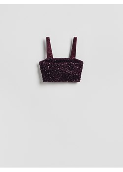 Reserved - Cekinowy top - ciemnofioletowy ze sklepu Reserved w kategorii Bluzki damskie - zdjęcie 187363696