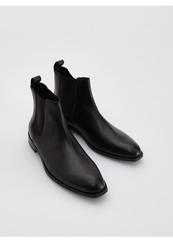 Reserved - Skórzane sztyblety - ciemnobrązowy ze sklepu Reserved w kategorii Buty zimowe męskie - zdjęcie 187363766