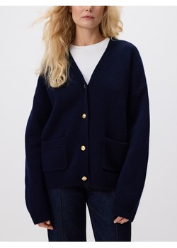 Reserved - Wełniany kardigan - granatowy ze sklepu Reserved w kategorii Swetry damskie - zdjęcie 187363817