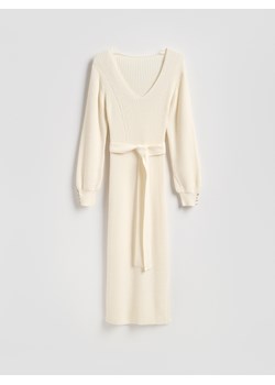 Reserved - Sukienka z wełną - złamana biel ze sklepu Reserved w kategorii Sukienki - zdjęcie 187363877