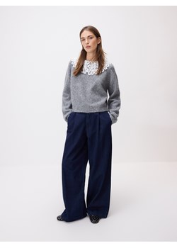 Reserved - Sweter z ozdobnym kołnierzem - szary ze sklepu Reserved w kategorii Swetry damskie - zdjęcie 187363977