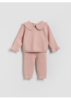 Reserved - Dzianinowy komplet - brudny róż ze sklepu Reserved w kategorii Komplety niemowlęce - zdjęcie 187363988