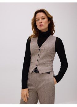 Reserved - Kamizelka w jodełkę - brązowy ze sklepu Reserved w kategorii Kamizelki damskie - zdjęcie 187364015