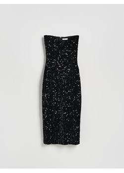 Reserved - Cekinowa sukienka midi - czarny ze sklepu Reserved w kategorii Sukienki - zdjęcie 187364046