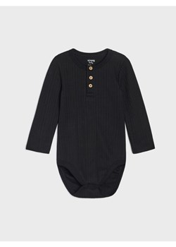Sinsay - Bawełniane body z ozdobnymi guzikami - czarny ze sklepu Sinsay w kategorii Body niemowlęce - zdjęcie 187364619