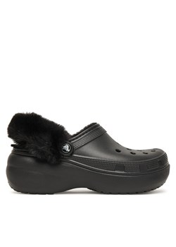 Klapki Crocs Classic Platform Fuzz Lined Clog 212854 Czarny ze sklepu eobuwie.pl w kategorii Klapki damskie - zdjęcie 187364729
