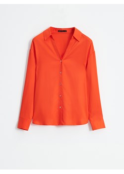 Mohito - Pomarańczowa koszula z lyocellu - pomarańczowy ze sklepu Mohito w kategorii Koszule damskie - zdjęcie 187366009