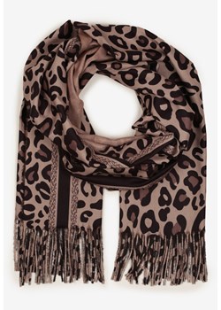 Ciemnobeżowy Szalik z Wiskozy z Frędzlami Sialion ze sklepu renee.pl w kategorii Szaliki i chusty damskie - zdjęcie 187366057