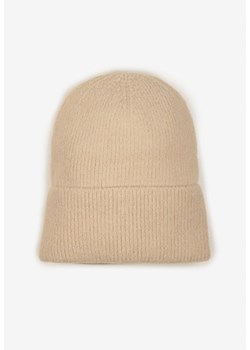 Beżowa Czapka z Metaliczną Nicią i Wywinięciem Temivra ze sklepu renee.pl w kategorii Czapki zimowe damskie - zdjęcie 187366069