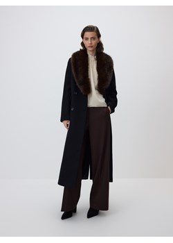 Reserved - Płaszcz z dodatkiem wełny - czarny ze sklepu Reserved w kategorii Płaszcze damskie - zdjęcie 187366348