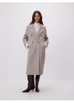 Reserved - Płaszcz handmade z wełną - kremowy ze sklepu Reserved w kategorii Płaszcze damskie - zdjęcie 187366448