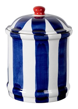 Really Nice Things Pojemnik &quot;Bonnie&quot; w kolorze niebiesko-białym - wys. 20 x Ø 15 cm ze sklepu Limango Polska w kategorii Pojemniki kuchenne - zdjęcie 187367805