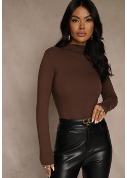 Brązowa Bluzka z Bawełny z Guzikami z Tyłu Tuselia ze sklepu renee.pl w kategorii Bluzki damskie - zdjęcie 187368327