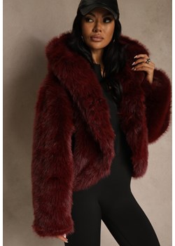 Bordowa Kurtka Futro z Nieodpinanym Kapturem Zetera ze sklepu renee.pl w kategorii Kurtki damskie - zdjęcie 187368377