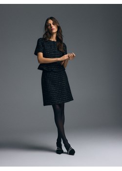 Reserved - Tweedowa spódnica mini - czarny ze sklepu Reserved w kategorii Spódnice - zdjęcie 187368415