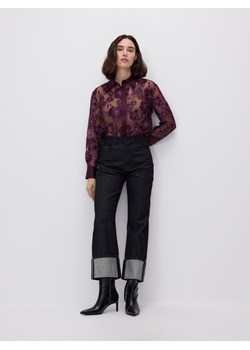 Reserved - Koszula z wiskozą - ciemnofioletowy ze sklepu Reserved w kategorii Koszule damskie - zdjęcie 187368436