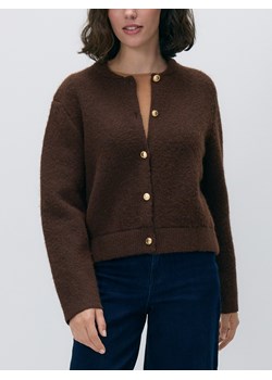 Reserved - Kardigan z dekoracyjnymi guzikami - brązowy ze sklepu Reserved w kategorii Swetry damskie - zdjęcie 187368619