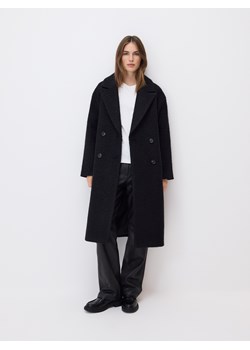 Reserved - Dwurzędowy płaszcz oversize - czarny ze sklepu Reserved w kategorii Płaszcze damskie - zdjęcie 187368847