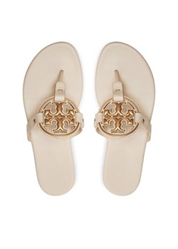 Japonki Tory Burch Miller 136593 Écru ze sklepu eobuwie.pl w kategorii Klapki damskie - zdjęcie 187368949