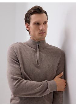 Reserved - Sweter z zapinanym golfem - beżowy ze sklepu Reserved w kategorii Swetry męskie - zdjęcie 187369269