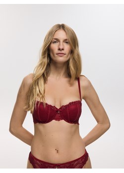 Reserved - Biustonosz balkonetka z koronką - czerwony ze sklepu Reserved w kategorii Biustonosze - zdjęcie 187369309