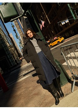 Reserved - Puchowa kurtka z z dodatkiem Sorony - czarny ze sklepu Reserved w kategorii Płaszcze damskie - zdjęcie 187369329