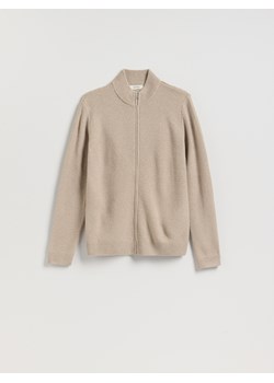 Reserved - Rozpinany sweter ze stójką - beżowy ze sklepu Reserved w kategorii Swetry męskie - zdjęcie 187369335