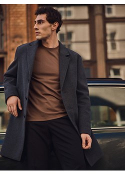 Reserved - T-shirt regular z wiskozą - ciemnobrązowy ze sklepu Reserved w kategorii T-shirty męskie - zdjęcie 187369478