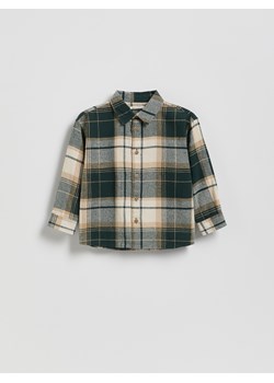 Reserved - Bawełniana koszula w kratę - ciemnozielony ze sklepu Reserved w kategorii Koszule chłopięce - zdjęcie 187369555
