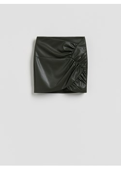 Reserved - Spódnica z marszczeniem - ciemnozielony ze sklepu Reserved w kategorii Spódnice - zdjęcie 187369687