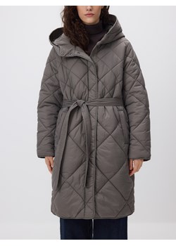 Reserved - Długa kurtka z wiązaniem - brązowy ze sklepu Reserved w kategorii Płaszcze damskie - zdjęcie 187369957