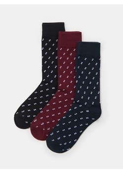 Sinsay - Prążkowane skarpetki 3 pack - czarny ze sklepu Sinsay w kategorii Skarpetki męskie - zdjęcie 187370338