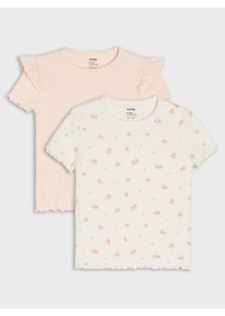 Sinsay - Bawełniana koszulka 2 pack - wielobarwny ze sklepu Sinsay w kategorii Bluzki dziewczęce - zdjęcie 187370339