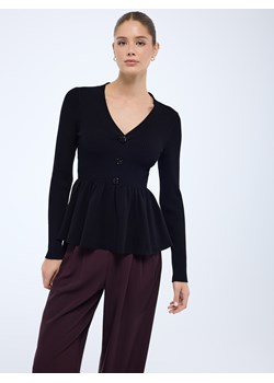 Mohito - Czarny sweter z falbaną - czarny ze sklepu Mohito w kategorii Swetry damskie - zdjęcie 187371198