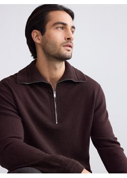 Reserved - Wełniany sweter z domieszką kaszmiru - brązowy ze sklepu Reserved w kategorii Swetry męskie - zdjęcie 187371319