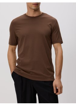 Reserved - T-shirt regular z wiskozą - ciemnobrązowy ze sklepu Reserved w kategorii T-shirty męskie - zdjęcie 187372047