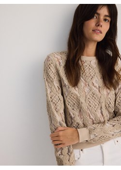 Reserved - Bluzka z haftem - beżowy ze sklepu Reserved w kategorii Bluzki damskie - zdjęcie 187372116