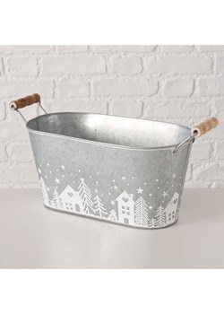 Boltze Osłonka &quot;Skagen&quot; w kolorze jasnoszarym na doniczkę - wys. 17 cm ze sklepu Limango Polska w kategorii Doniczki i osłonki - zdjęcie 187372526