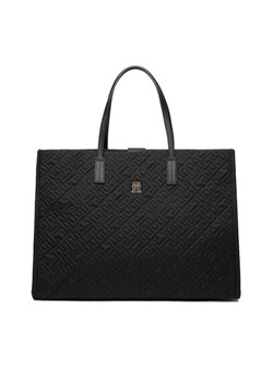 Torebka Tommy Hilfiger Th City Tote Mono Nylon AW0AW18163 Czarny ze sklepu eobuwie.pl w kategorii Torebki damskie - zdjęcie 187373449