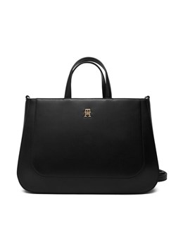 Torebka Tommy Hilfiger Th Glam Satchel AW0AW18145 Czarny ze sklepu eobuwie.pl w kategorii Torebki damskie - zdjęcie 187373469