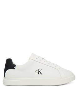 Calvin Klein Sneakersy Low Pro Cup Laceup Lth Moire HW0HW02845 Biały ze sklepu MODIVO w kategorii Buty sportowe damskie - zdjęcie 187373916