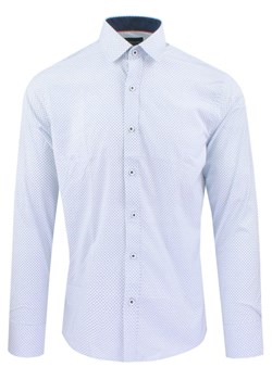 Męska Koszula, Taliowana (Slim Fit) - Rigon - Biel, Wzór KSDWRGN30311V2SL ze sklepu JegoSzafa.pl w kategorii Koszule męskie - zdjęcie 187374468