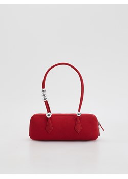 Reserved - Zamszowa torebka na ramię - burgundowy ze sklepu Reserved w kategorii Torebki damskie - zdjęcie 187375247